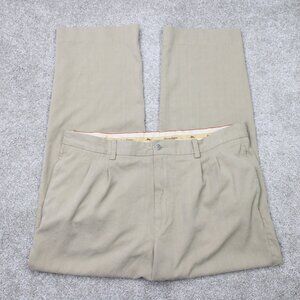 Tommy Bahama Pants Mens 36x28 Beige Flat Front Silk/Rayon from Bamboo Straight